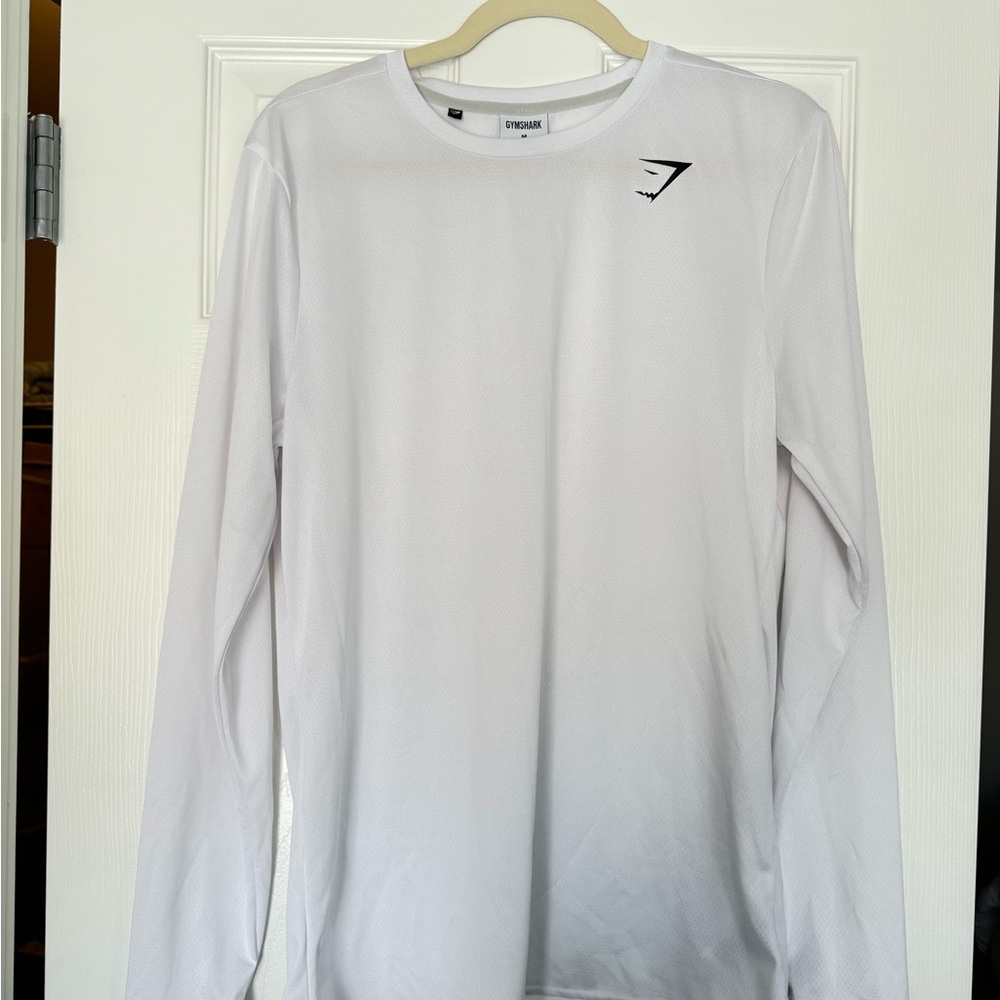 Gymshark White Long Sleeve Tee for Versatile Comfort